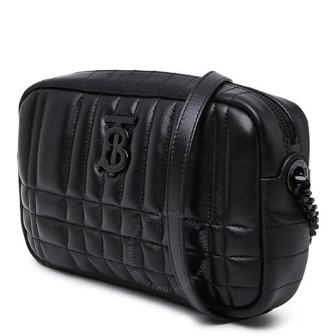 Quilted Leather Small Lola Camera Bag in Black 